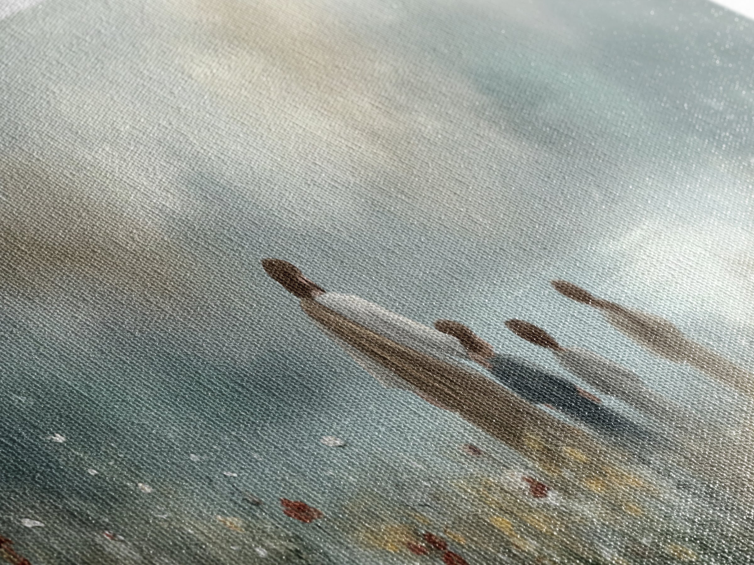 Calm Morning Grace , Framed Canvas Print, Christian Wall Art, Jesus Painting, Panoramic Art, Christian Art Canvas, Christian Christmas Art,
