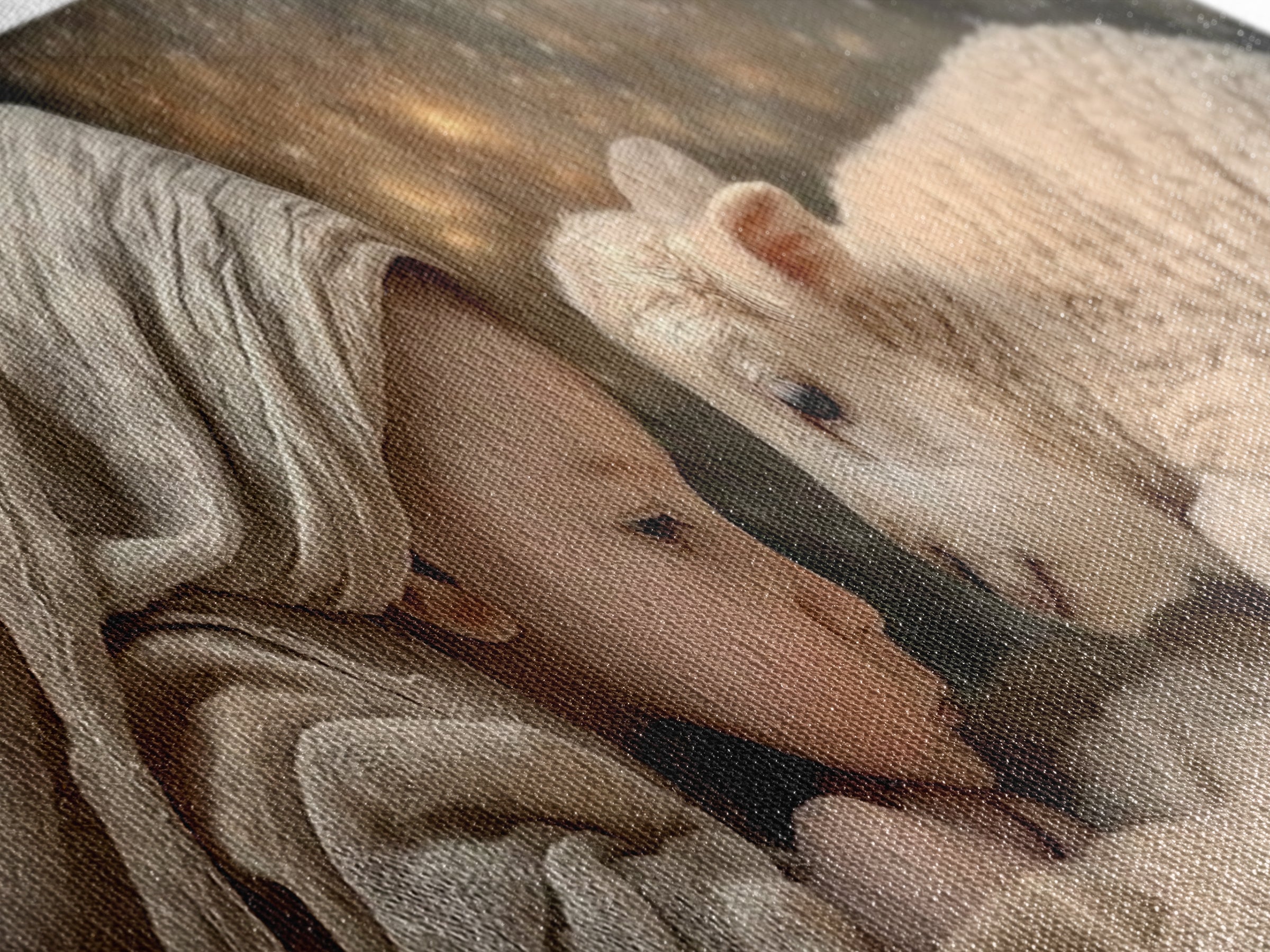 Little Lamb Blessing – Framed Canvas Print – Christian Painting – Panoramic Wall Art – Christmas Art – Christian Art Gift – Christian Decor