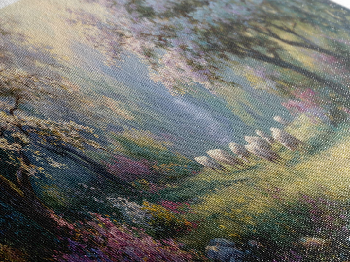 Blossom Dawn Path | Framed Canvas Print | Christian Art Canvas | Jesus Painting | Panoramic Wall Art | Christian Wall Art | Christmas Art