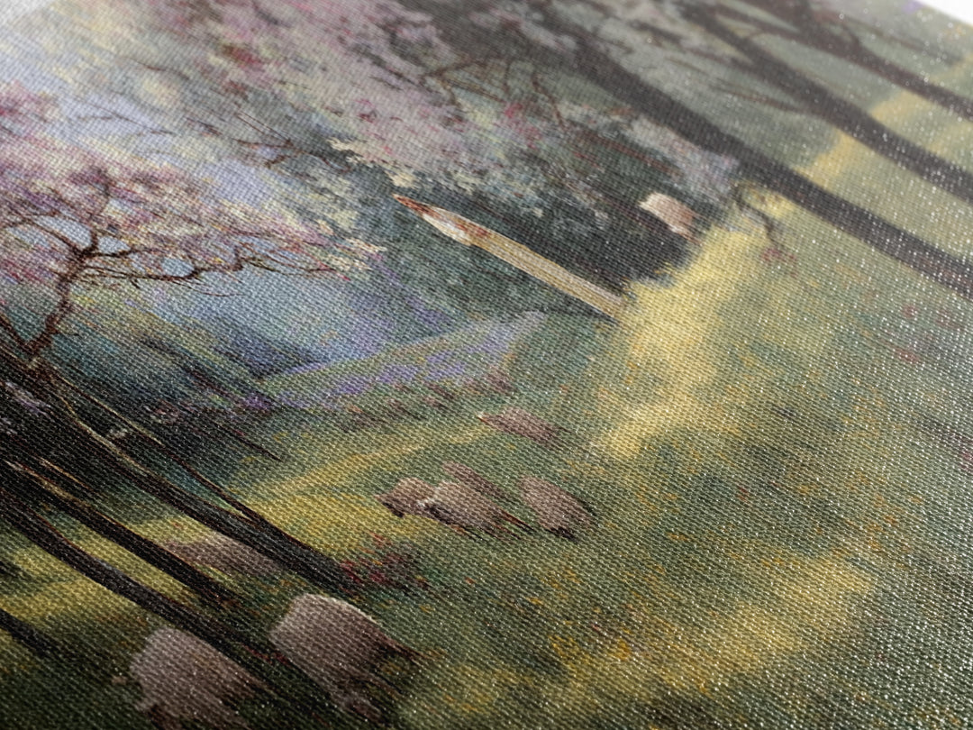 Silent Meadow Blessing | Framed Canvas Print | Jesus Painting | Panoramic Print | Christian Wall Art | Christian Art Canvas | Christmas Art