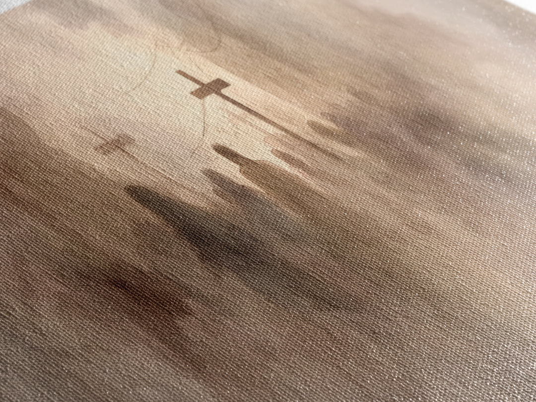 Dust Of Calvary | Framed Canvas Print | Christian Wall Art | Panoramic Art | Moody Christian Art | Christian Art Canvas