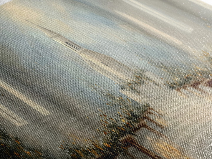 Quiet Church Reverence | Framed Canvas Print | Christian Art | Christmas Wall Art | Panoramic Painting | Christian Art Work | Christian Chr