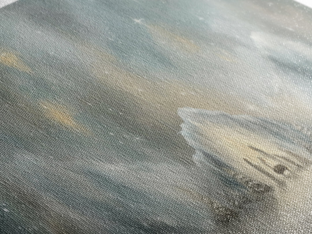 Starry Mountain Birth – Framed Canvas Print – Christian Christmas Art – Christian Art Canvas – Jesus Painting – Panoramic Frame – Christian