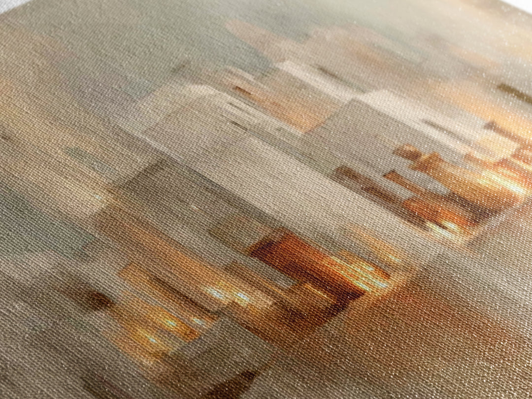Harbor Of Faith, Framed Canvas Print, Christian Wall Art, Panoramic Art, Christian Art Print, Jesus Painting, Christian Decoration
