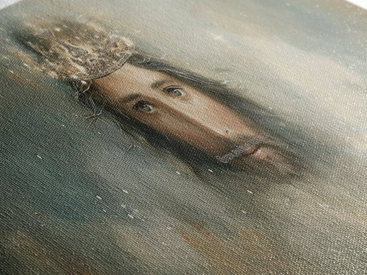 Heavenly Crown – Framed Canvas Print – Christian Wall Art – Jesus Painting – Panoramic Art – Christian Christmas Art – Christian Decor