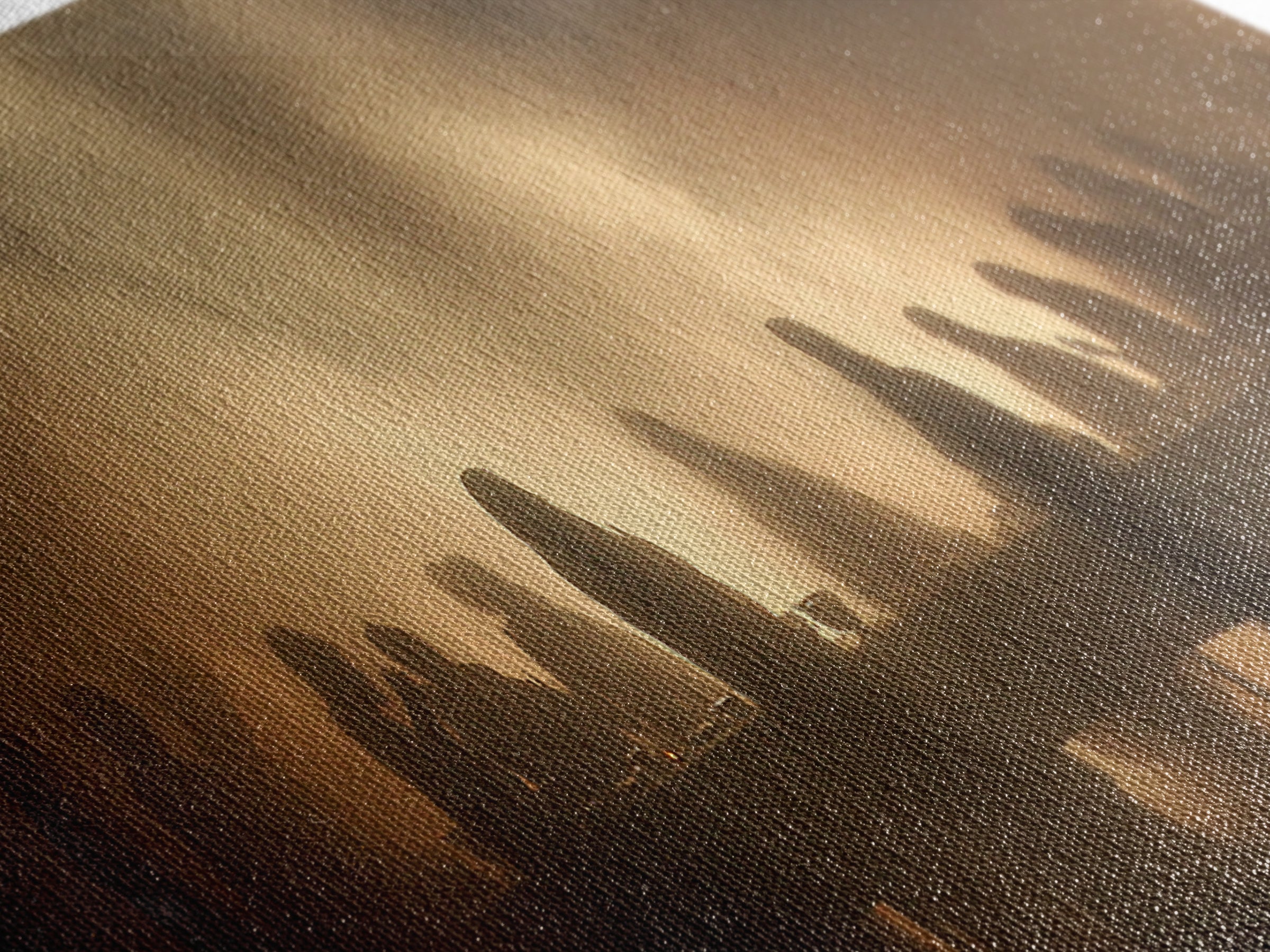 Sacred Supper Haze | Framed Canvas Print | Christian Art Canvas | Jesus Painting | Moody Christian Art | Panoramic Art | Christian Wall Art