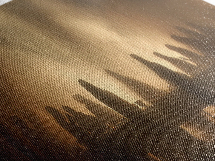 Sacred Supper Haze | Framed Canvas Print | Christian Art Canvas | Jesus Painting | Moody Christian Art | Panoramic Art | Christian Wall Art