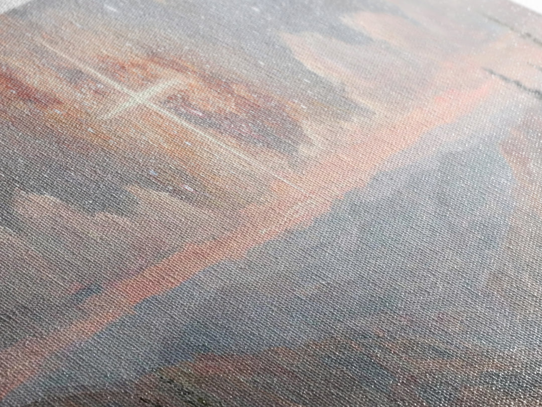 Glory In The Heights – Framed Canvas Print – Panoramic Wall Art – Christian Art Canvas – Christian Christmas Art – Jesus Painting – Christi