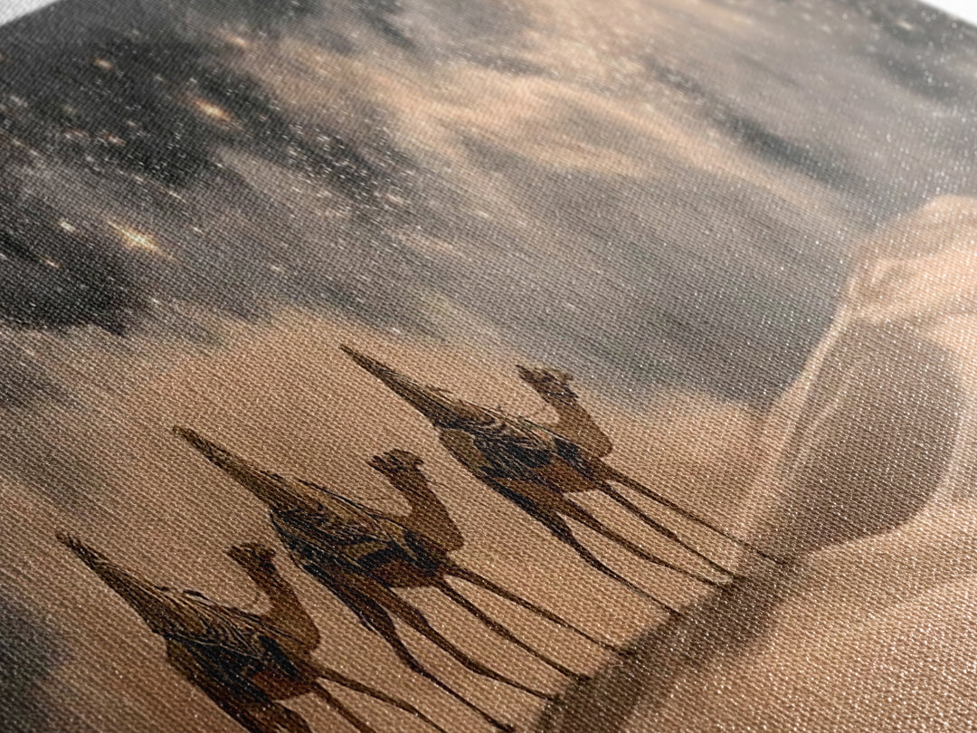 Desert Star Pilgrims – Framed Canvas Print – Christian Art Canvas – Panoramic Painting – Christmas Art – Christian Wall Art – Jesus Paintin