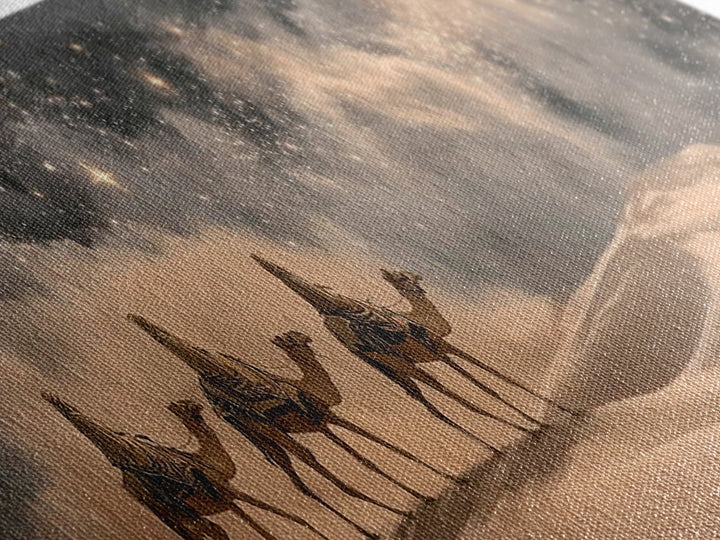 Desert Star Pilgrims – Framed Canvas Print – Christian Art Canvas – Panoramic Painting – Christmas Art – Christian Wall Art – Jesus Paintin