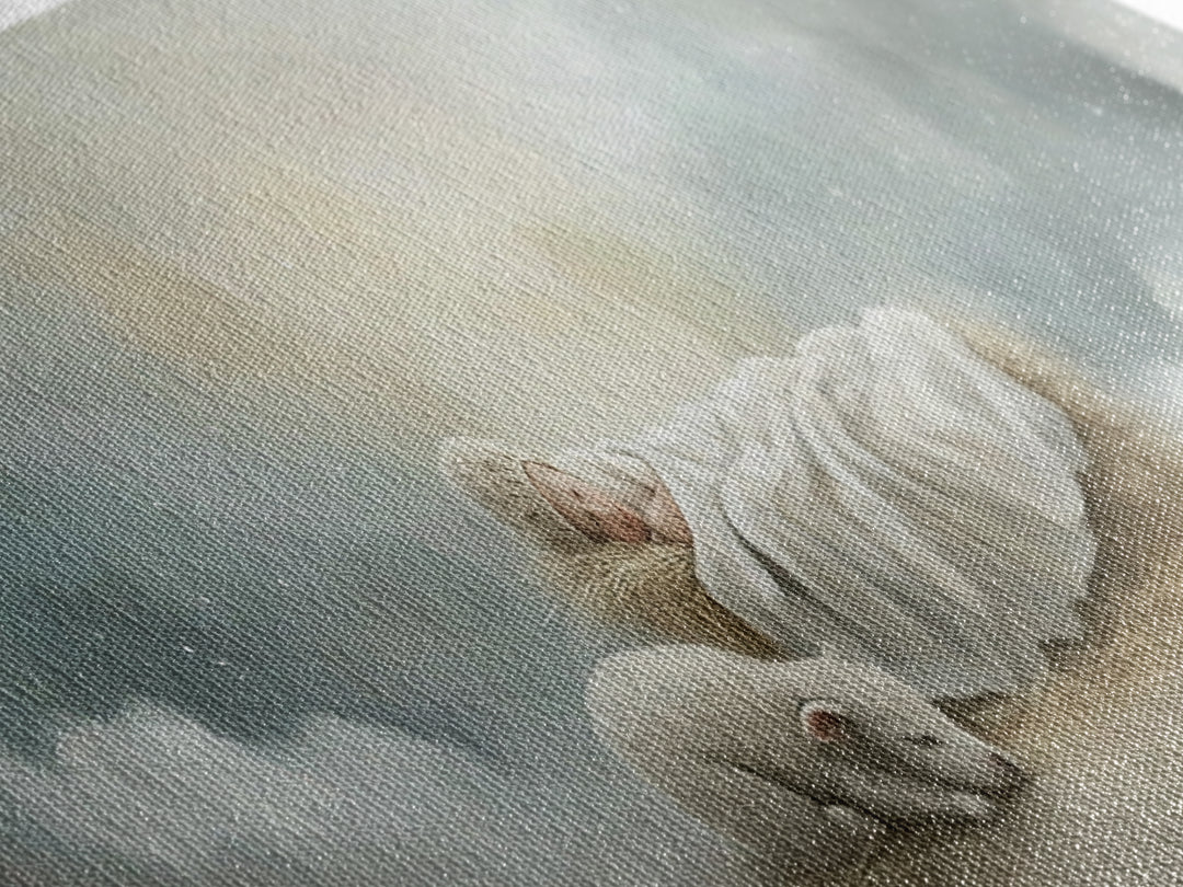 Heaven’s Quiet Rest – Framed Canvas Print – Panoramic Painting – Christian Wall Art – Christmas Art – Christian Art Canvas – Subtle Christi