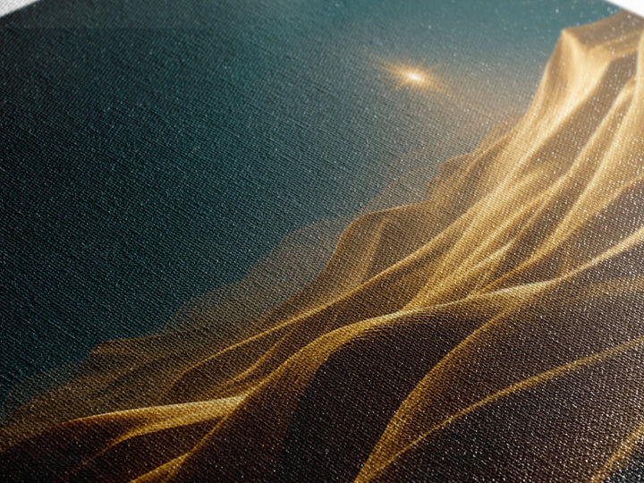 Golden Star – Framed Canvas Print – Christian Christmas Art – Christian Wall Art – Christian Art Canvas – Christmas Art – Jesus Painting
