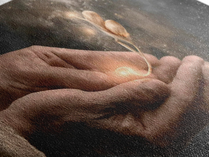 Hands Of Grace - Framed Canvas Print - Christian Art Canvas - Christian Gift - Christian Wall Art - Jesus Painting