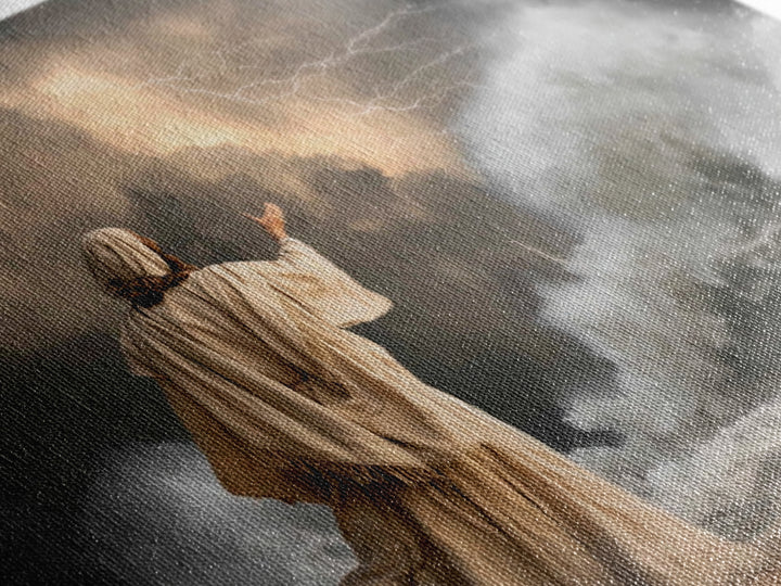 Thunderous Mercy | Framed Canvas Print | Christian Wall Art | Jesus Canvas Art | Christian Art Painting | Moody Christian Art | Christian D