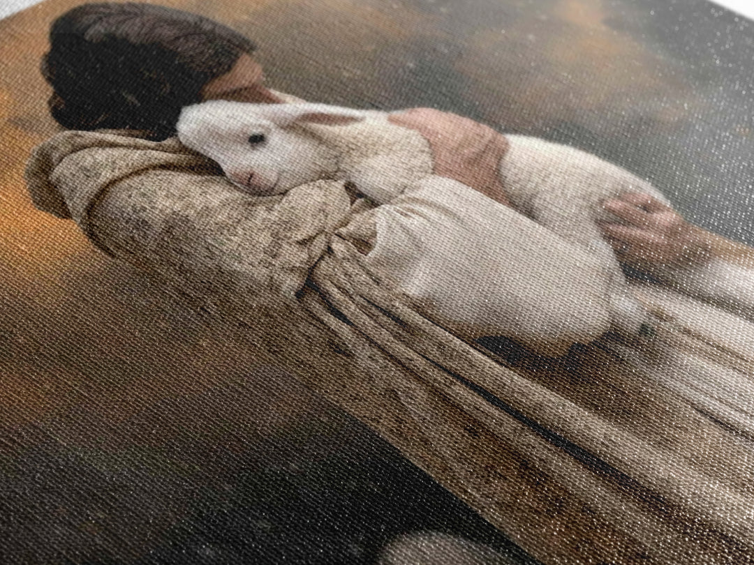 Evening Shepherd Peace | Framed Canvas Print | Jesus Painting | Christian Art | Christian Wall Art | Christian Art Canvas | Christmas Art |
