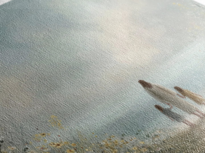 Shoreline Blessings | Framed Canvas Print | Christian Wall Art | Jesus Painting | Christian Art Canvas | Modern Christian Art