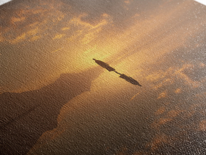 Golden Horizon – Framed Canvas Print – Christian Wall Art – Jesus Painting – Christian Art Canvas – Moody Christian Art – Christmas Art Wor