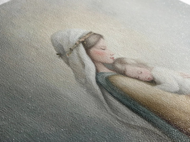 Motherly Light, Framed Canvas Print, Christian Wall Art, Mary And Jesus Painting, Christian Art Canvas, Large Christian Art, Modern Christi