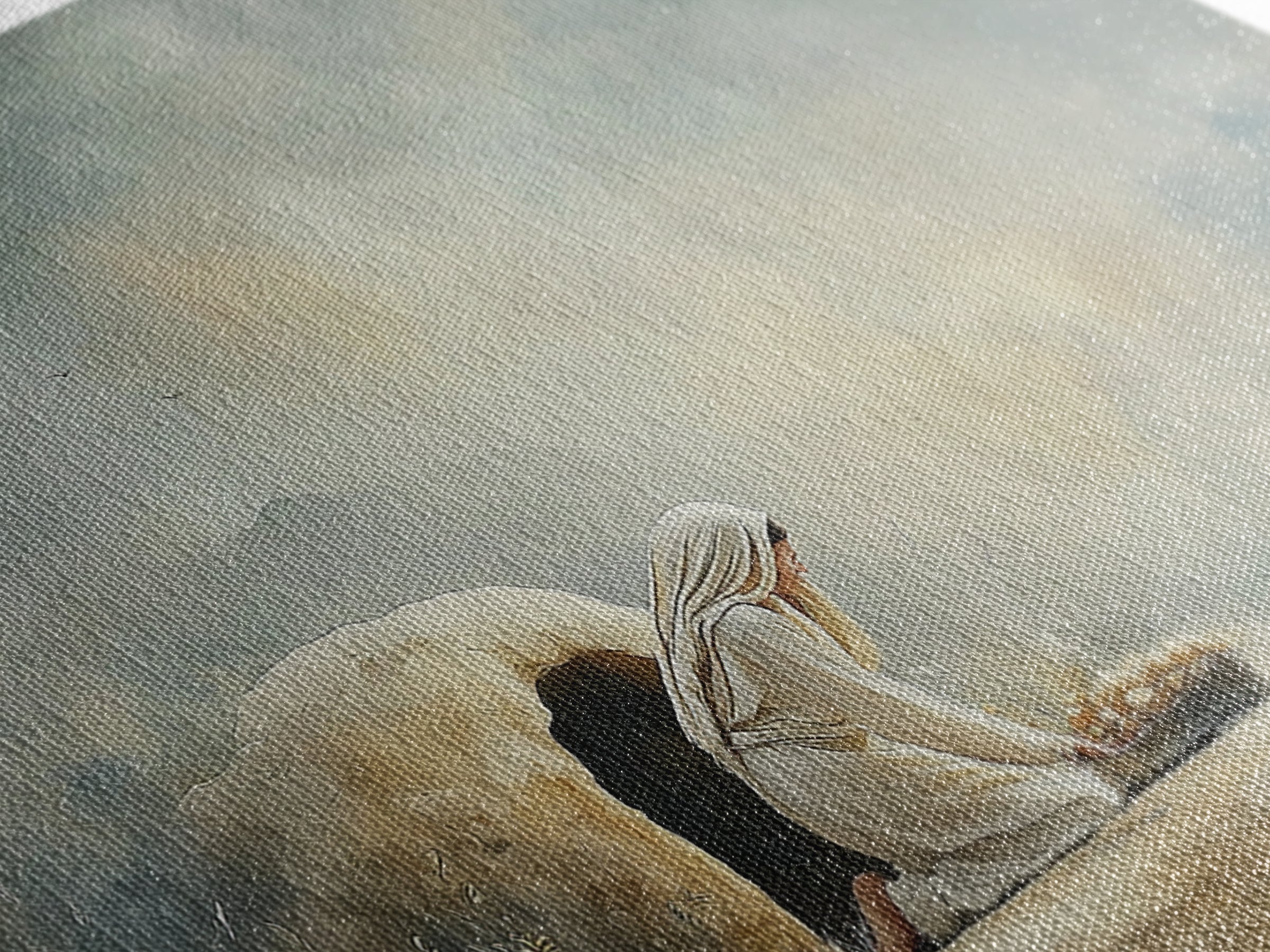 Gentle Shelter | Framed Canvas Print | Christian Art Canvas | Christian Wall Art | Christian Art | Mary And Jesus Painting