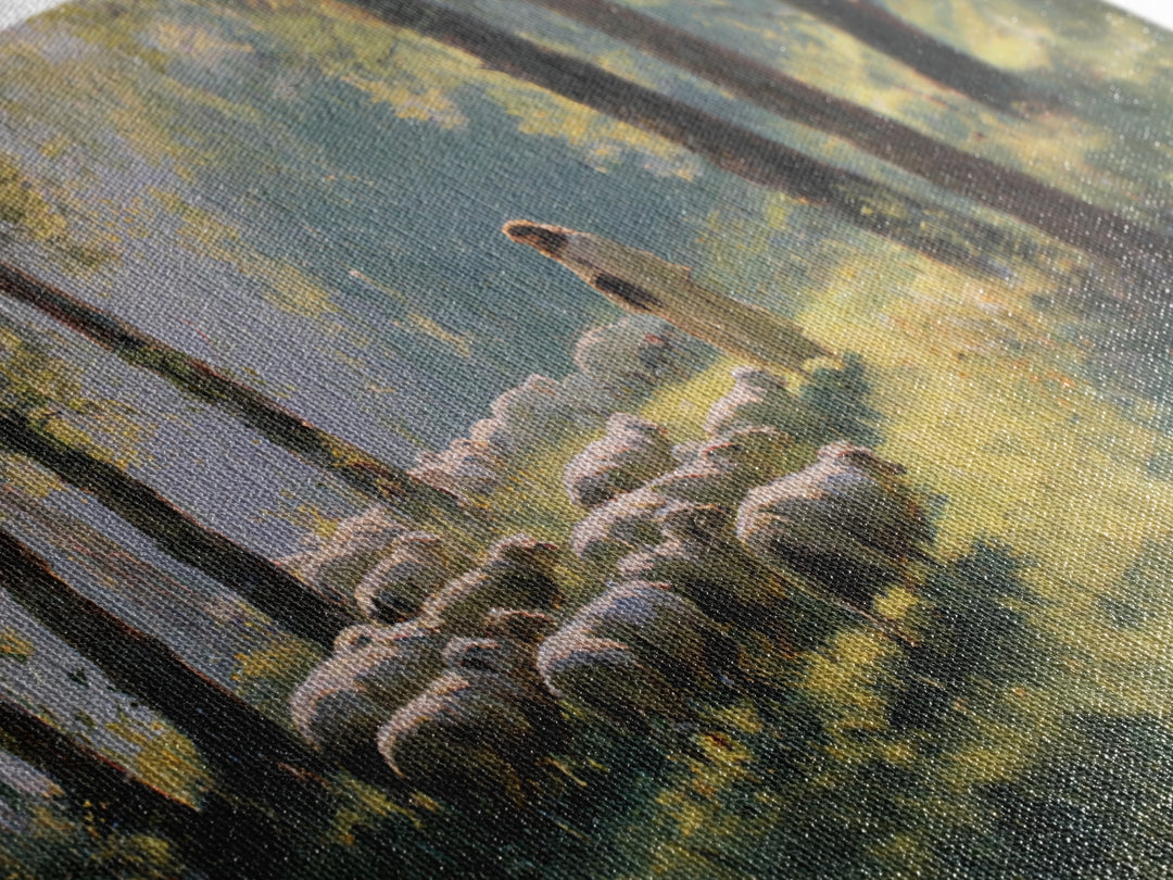Morning Pastures Light, Framed Canvas Print, Jesus Painting, Christian Art Canvas, Christian Wall Art, Modern Christian Painting, Christian