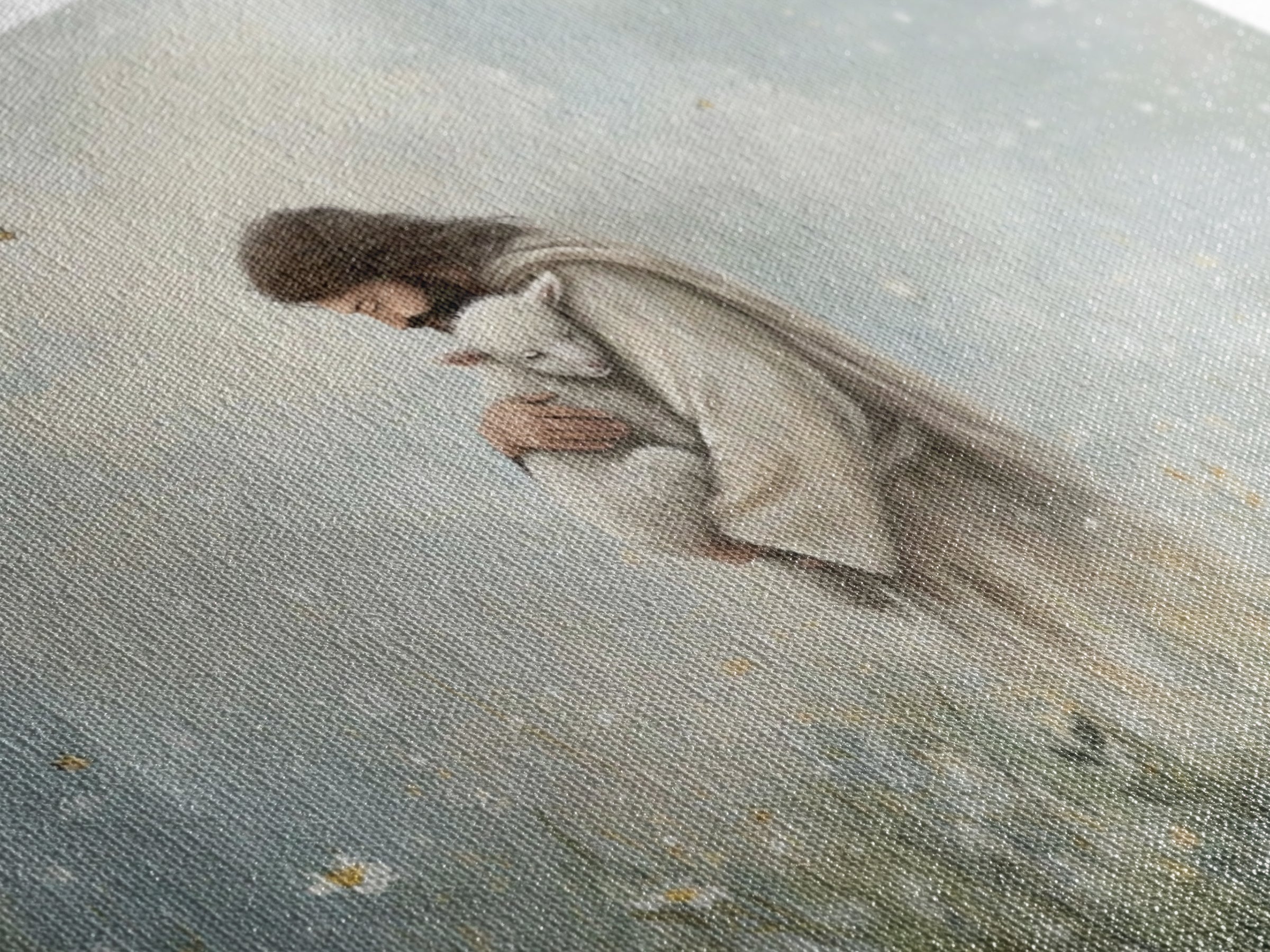 Gentle Shepherd Love – Framed Canvas Print – Jesus Painting – Christian Art Canvas – Christian Wall Art – Christian Gift Ideas – Christian
