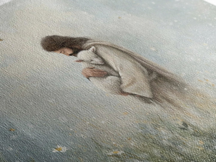 Gentle Shepherd Love – Framed Canvas Print – Jesus Painting – Christian Art Canvas – Christian Wall Art – Christian Gift Ideas – Christian