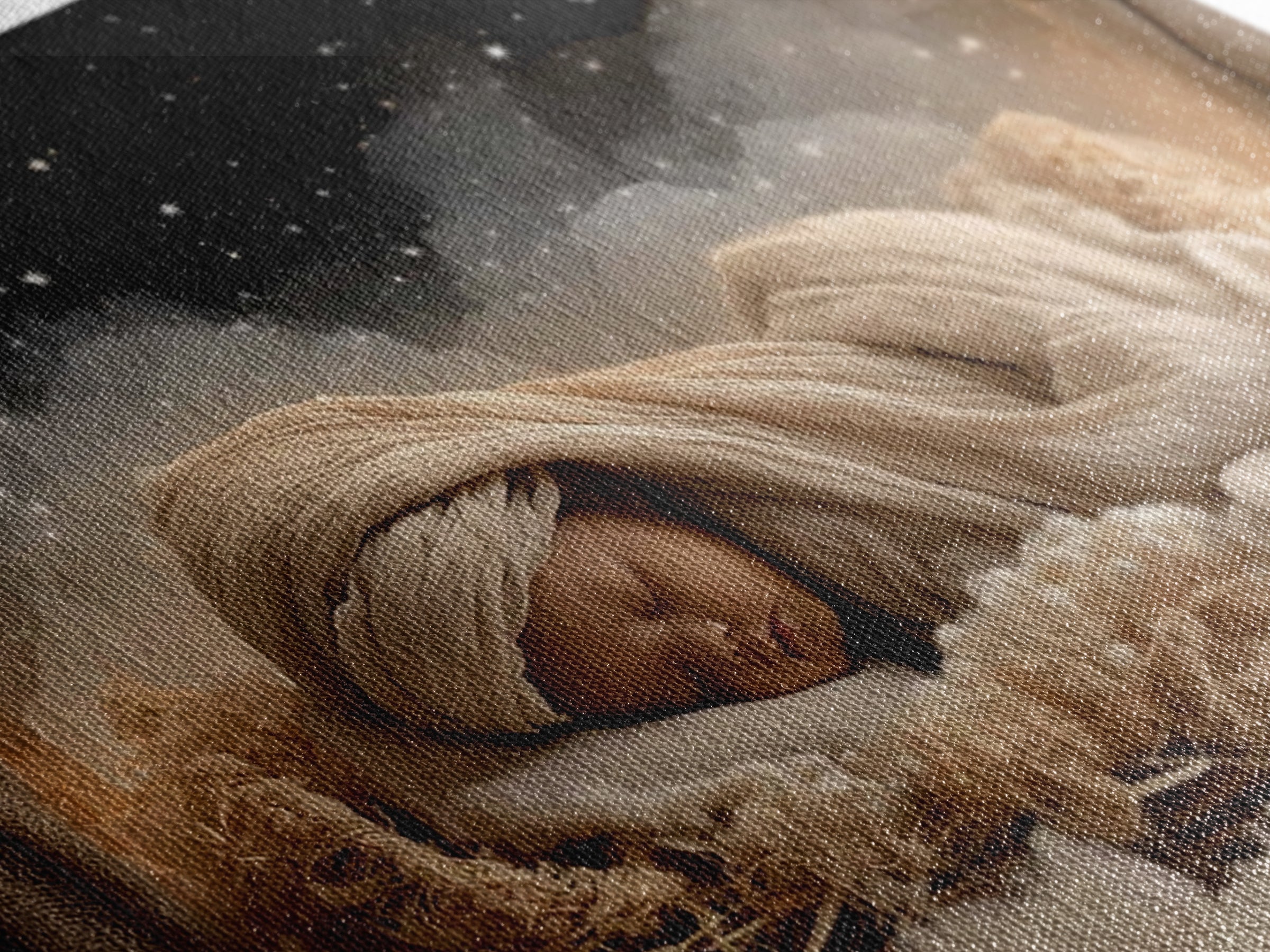 Heaven’s Infant Dream | Framed Canvas Print | Christian Art Canvas | Christmas Art Prints | Jesus Christmas Art | Christian Wall Art | Mode