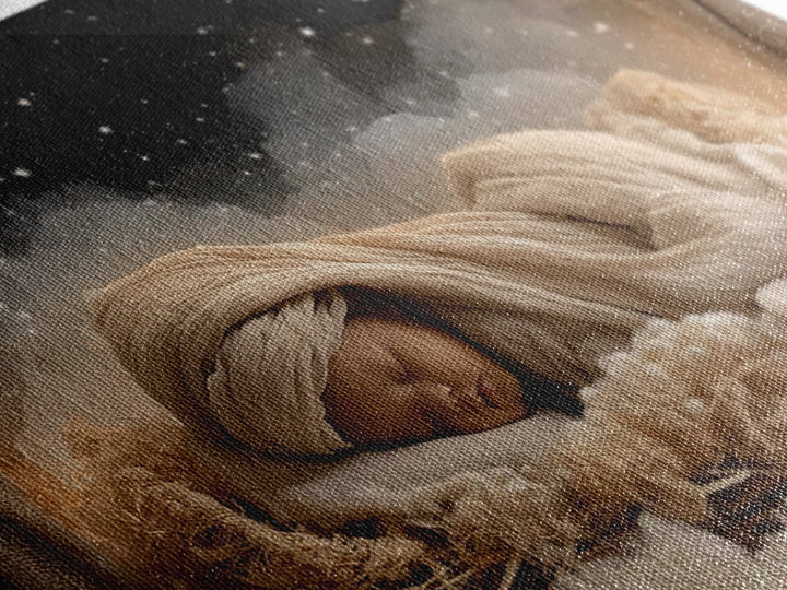 Heaven’s Infant Dream | Framed Canvas Print | Christian Art Canvas | Christmas Art Prints | Jesus Christmas Art | Christian Wall Art | Mode