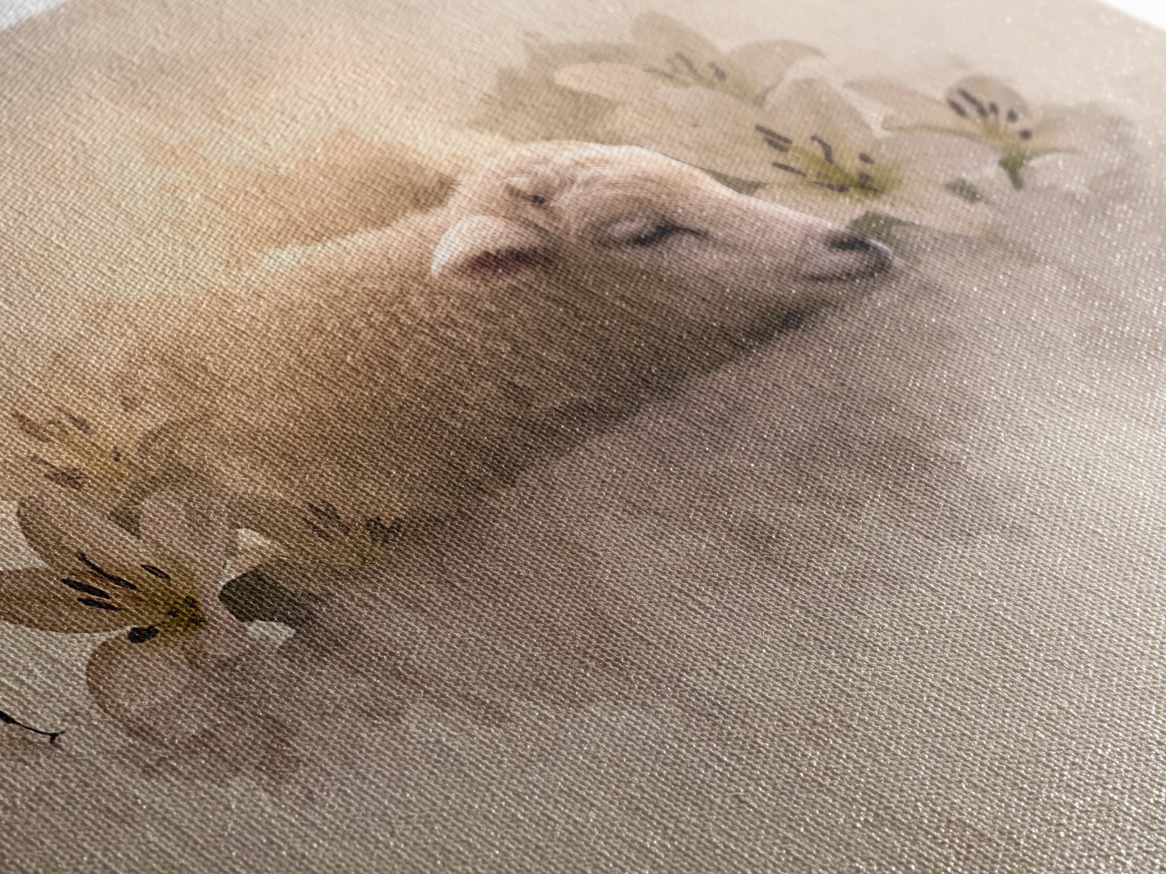 Lamb Of Peace – Framed Canvas Print – Christian Wall Art – Christian Art Canvas – Jesus Painting – Pastoral Scenery – Christian Christmas A