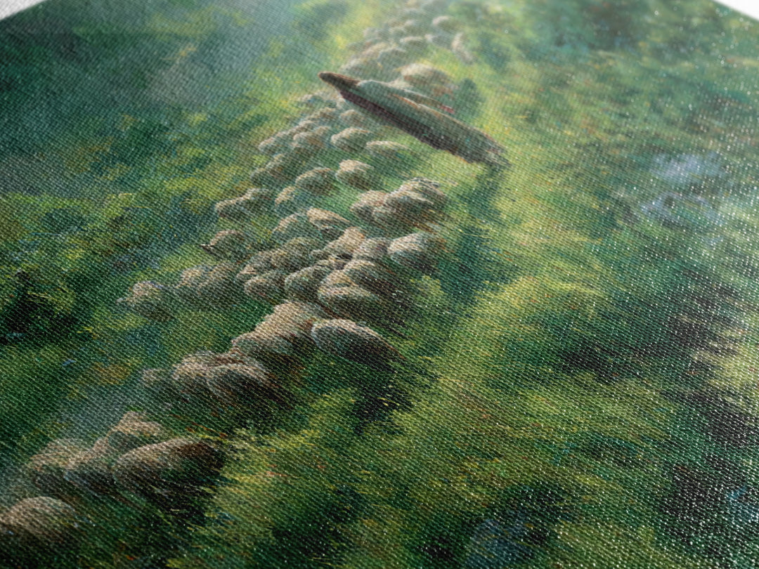 Shepherd’s Green Path – Framed Canvas Print – Christian Art Canvas – Jesus Painting – Christian Wall Art – Christian Art Prints – Christian