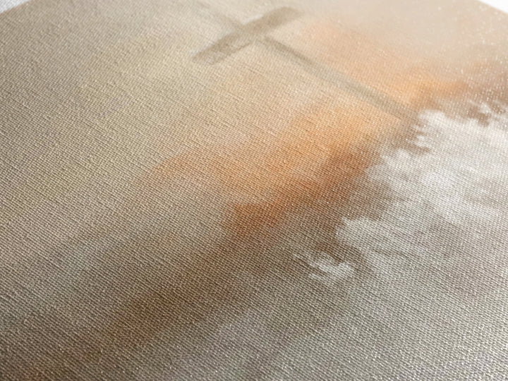 Frosted Morning Cross, Framed Canvas Print, Christian Art Canvas, Christian Wall Art, Christian Christmas Art, Subtle Christian Art, Christ