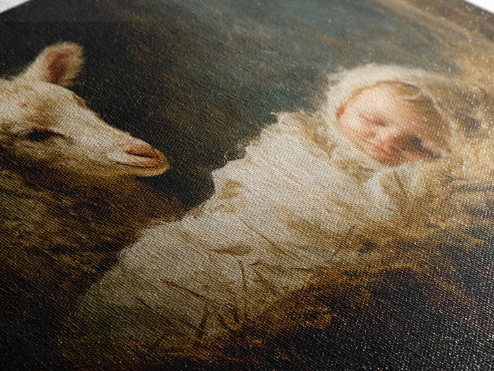 Pure Manger Calm | Framed Canvas Print | Christian Art Canvas | Christmas Wall Art | Christian Christmas Art | Jesus Painting | Christian G
