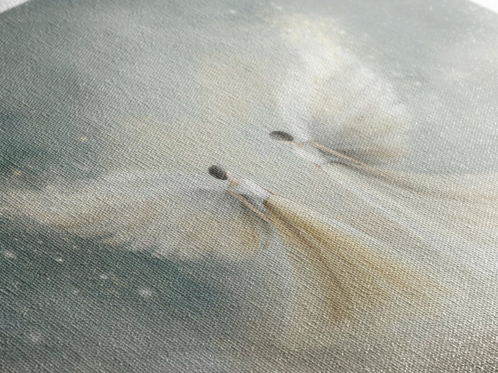Angelic Companions, Framed Canvas Print, Christian Art Print, Christian Christmas Art, Christian Wall Art, Modern Christian Art