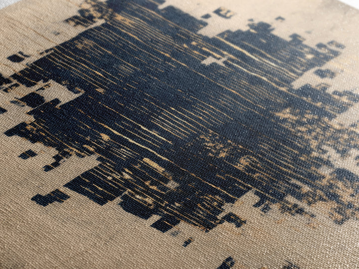 Layered Copper Ink Strokes on Dark Navy Framed Canvas Print, Calligraphy Art, Wall Art, Living Room Decor, Fine Art, Script, CAL-2x3-38