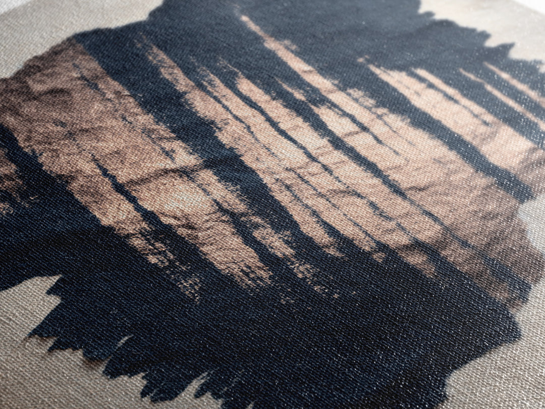 Layered Copper Ink Strokes on Dark Navy Canvas Print, Calligraphy Art, Prints, Living Room Decor, Script, Bedroom Wall Decor, CAL-2x3-86