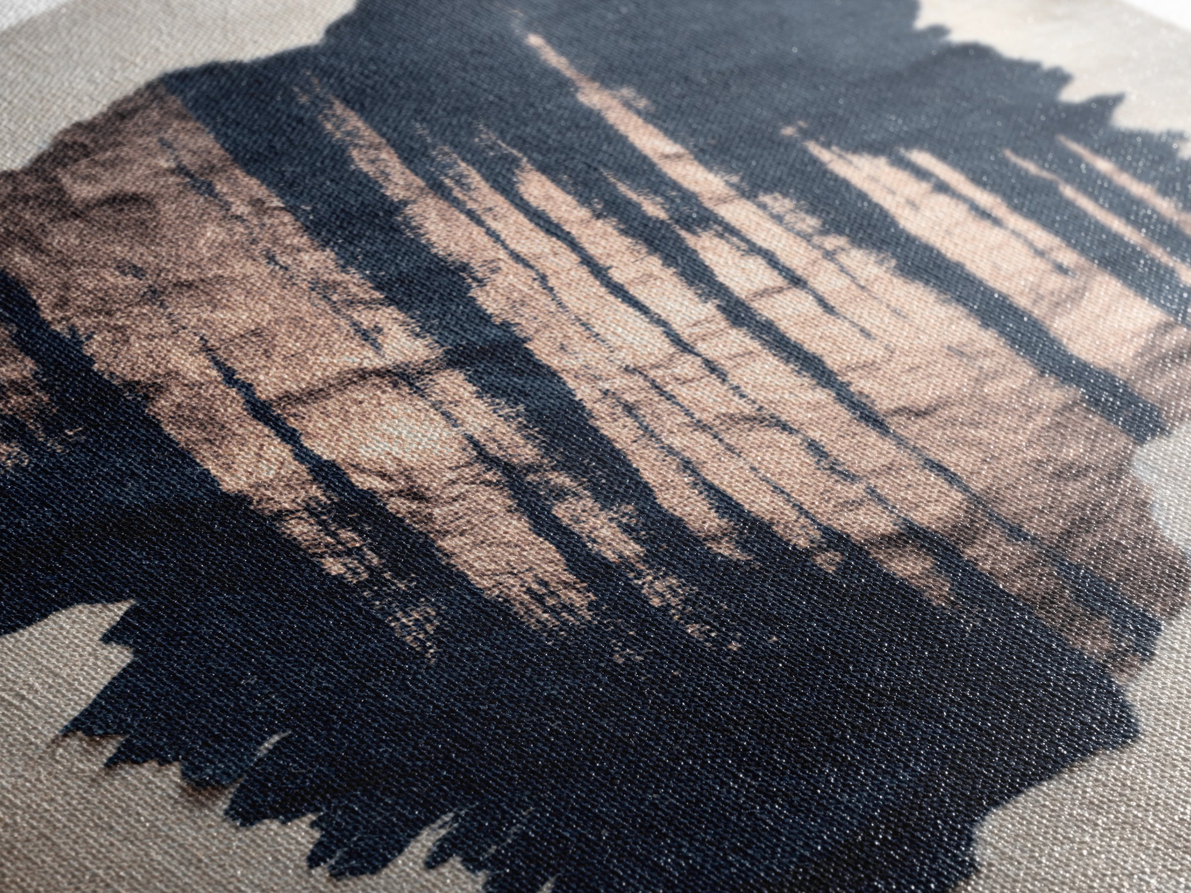 Layered Copper Ink Strokes on Dark Navy Canvas Print, Calligraphy Art, Prints, Living Room Decor, Script, Bedroom Wall Decor, CAL-2x3-86