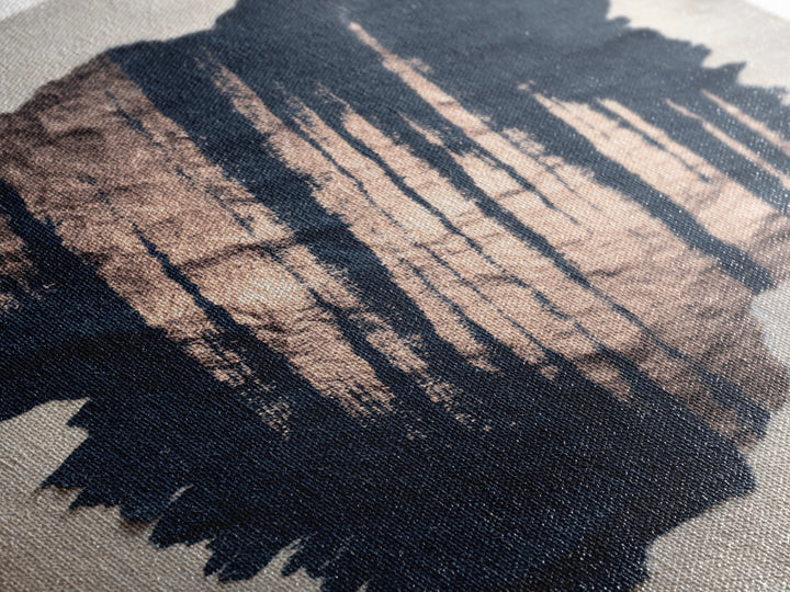 Layered Copper Ink Strokes on Dark Navy Canvas Print, Calligraphy Art, Prints, Living Room Decor, Script, Bedroom Wall Decor, CAL-2x3-86