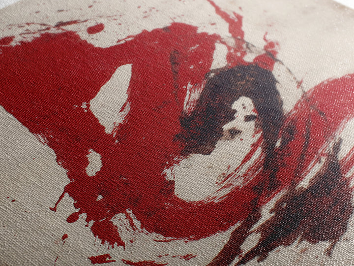 Bold Red Brushstroke Seal Abstraction Canvas Print, Calligraphy Art, Calligraphy, Living Room Decor, Fine Art, Script, CAL-2x3-99
