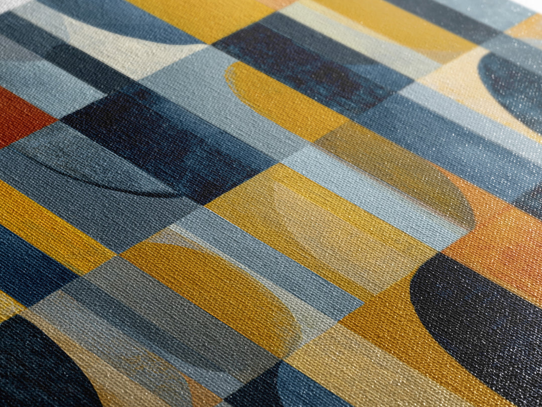 Checkerboard Blocks with Painterly Edges Framed Canvas Print, Color Block Art, Wall Art, Living Room Decor, Oil Painting, CBA-2x1-35