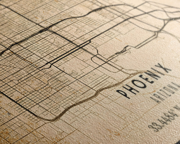 Phoenix Arizona Street Map, Framed Canvas Art, Arizona United States Road Map Wall Art, Office Wall Art, Wall Decor for Office