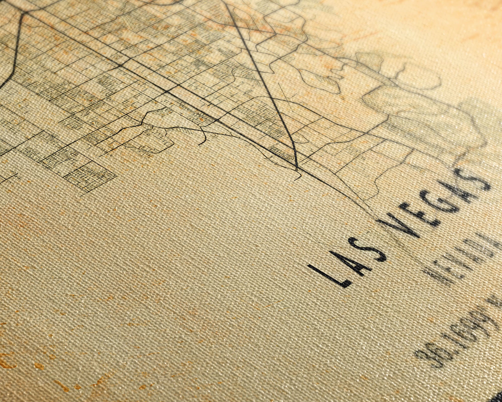 Old Las Vegas City Map Wall Art Canvas Print, Vintage Style Las Vegas Map, Framed Wall Art, Cool Las Vegas Nevada Wall Art, Office Decor