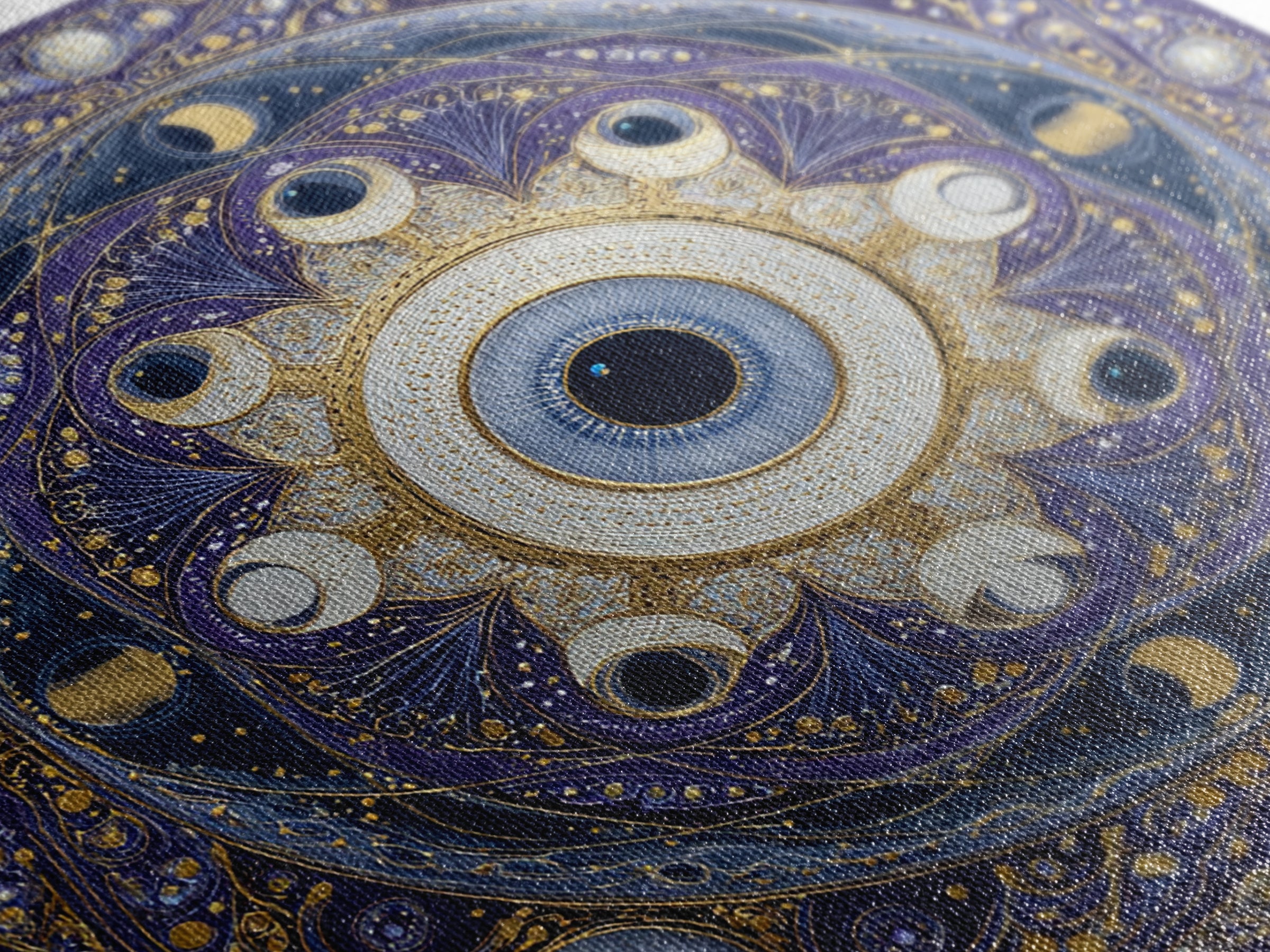 Mystic Eye Surrounded by Moons and Constellations Canvas Print, Celestial Art, Luxury Decor, Living Room Decor, Celestial, CEL-1x1-40