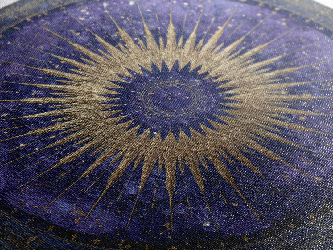 Sunburst Medallion with Ornate Rays Canvas Print, Celestial Art, Fantasy Art, Living Room Decor, Fine Art, Celestial, CEL-1x1-85