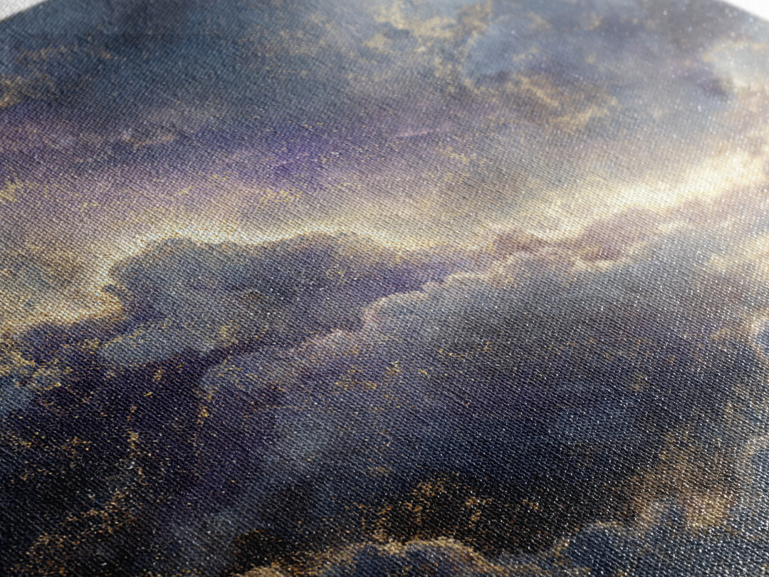 Galaxy Swirl with Jewel Tone Nebula Clouds Canvas Print, Celestial Art, Minimalist Art, Living Room Decor, Fine Art, Celestial, CEL-1x1-92