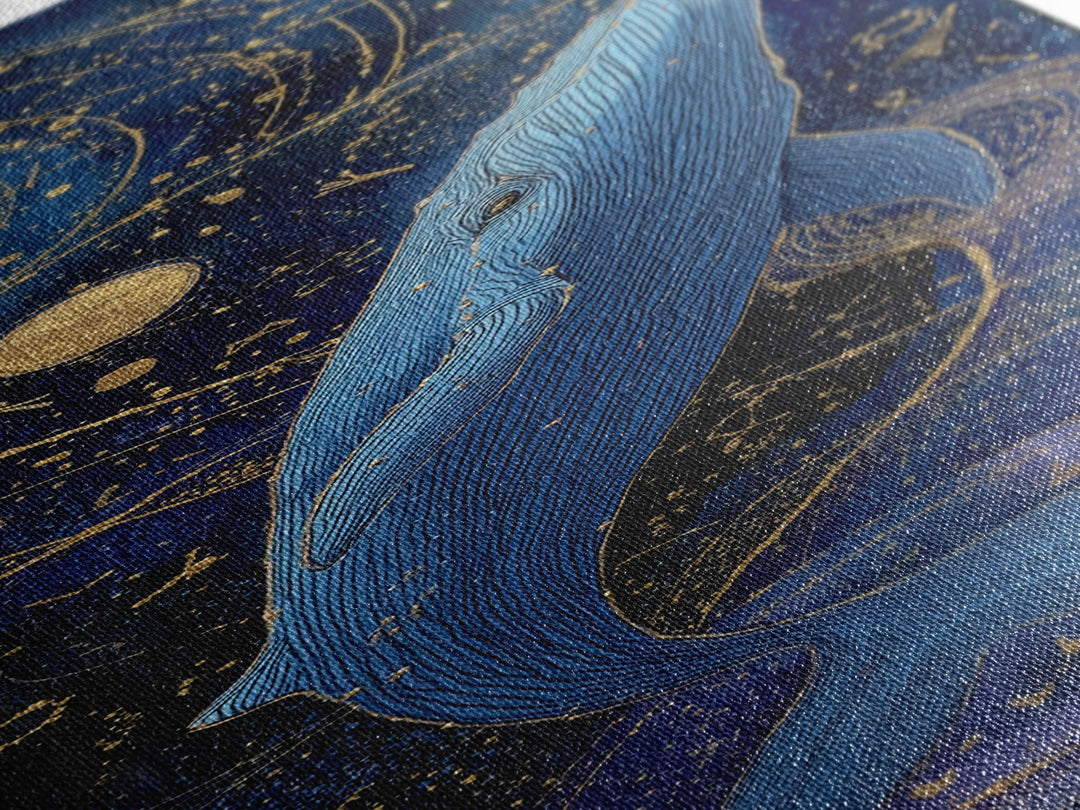Cosmic Whale Swimming Through a Star Field Canvas Print, Celestial Art, Modern Decor, Living Room Decor, Fine Art, Celestial, CEL-1x3-17