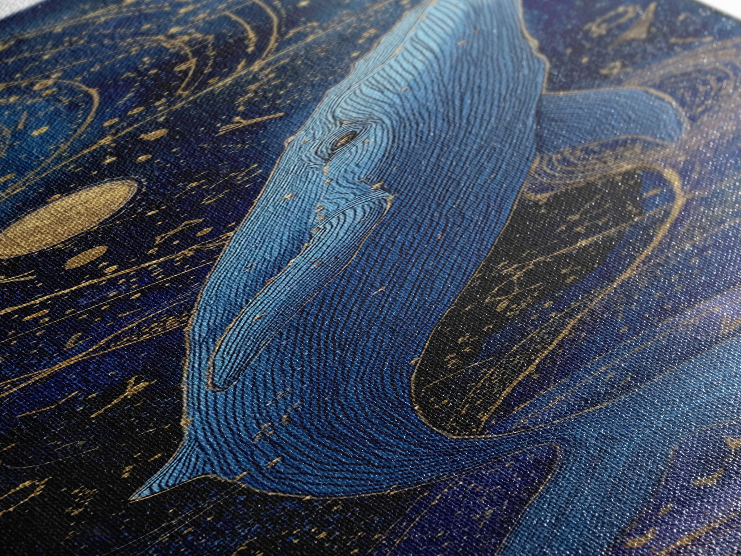 Cosmic Whale Swimming Through a Star Field Canvas Print, Celestial Art, Modern Decor, Living Room Decor, Fine Art, Celestial, CEL-1x3-17