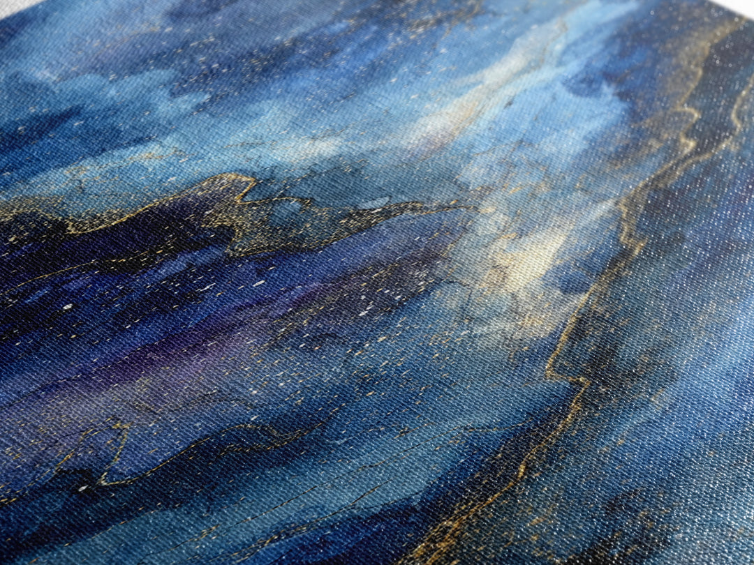 Galaxy Swirl with Jewel Tone Nebula Clouds Canvas Print, Celestial Art, Neutral Decor, Living Room Decor, Fine Art, Celestial, CEL-1x3-32