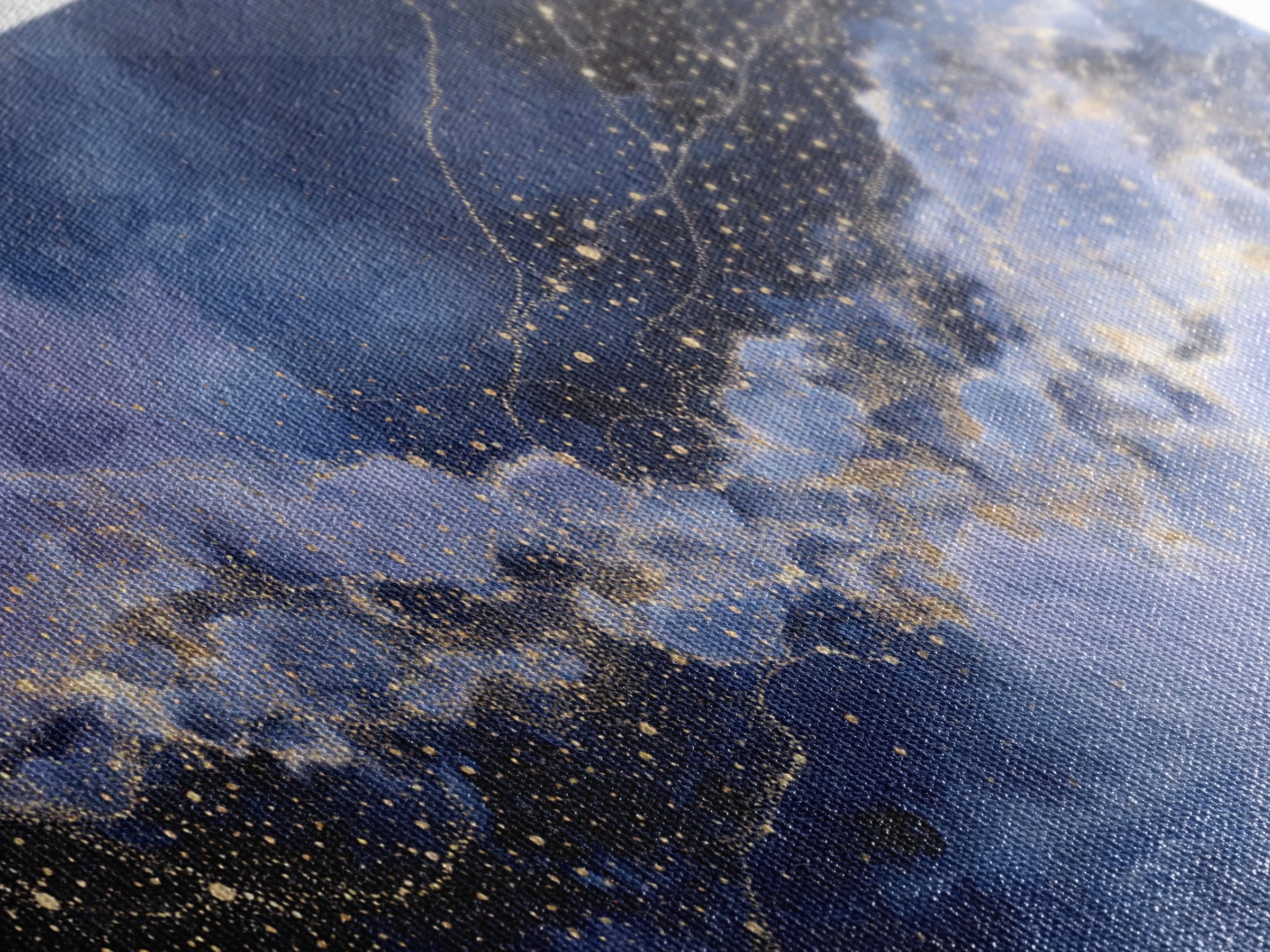 Moonlit Cloudscape with Silver Highlights Canvas Print, Celestial Art, Home Decor, Living Room Decor, Oil Painting, Celestial, CEL-2x1-53