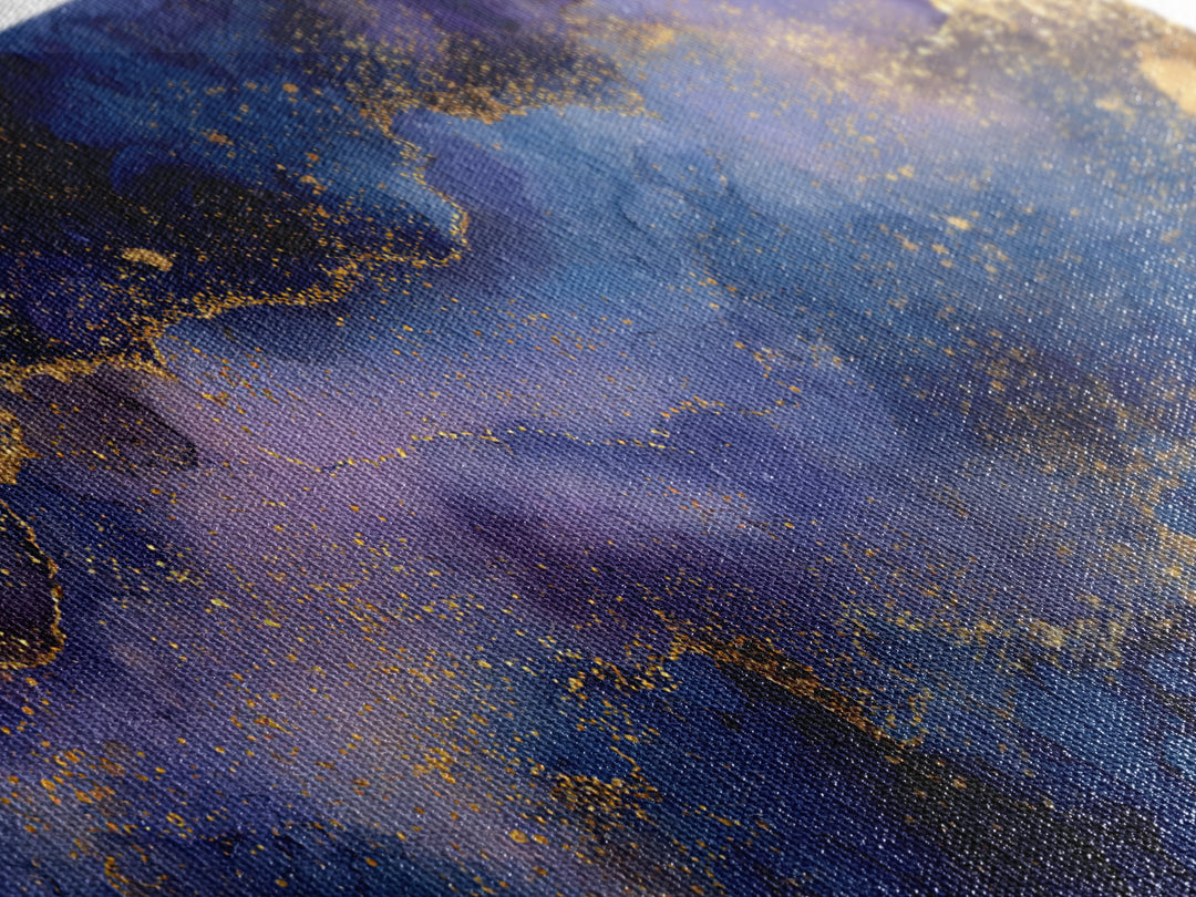 Gold Constellation Map on Deep Navy Texture Canvas Print, Celestial Art, Retro Wall Art, Living Room Decor, Fine Art, Celestial, CEL-2x1-76