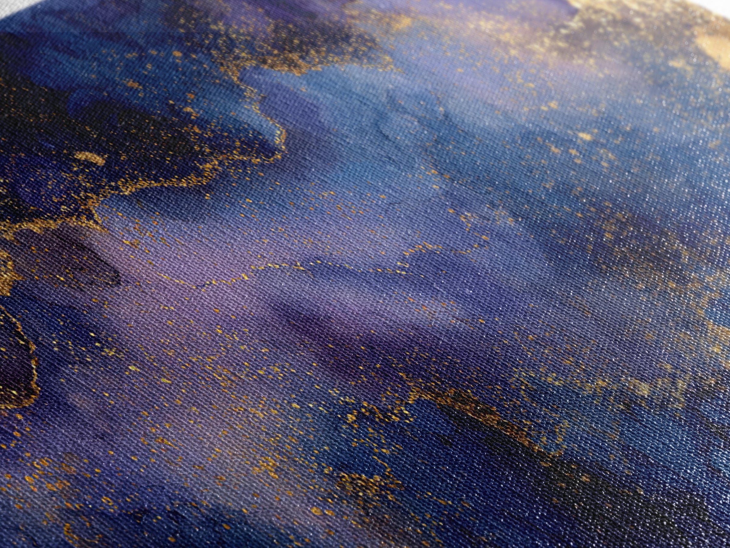 Gold Constellation Map on Deep Navy Texture Canvas Print, Celestial Art, Retro Wall Art, Living Room Decor, Fine Art, Celestial, CEL-2x1-76
